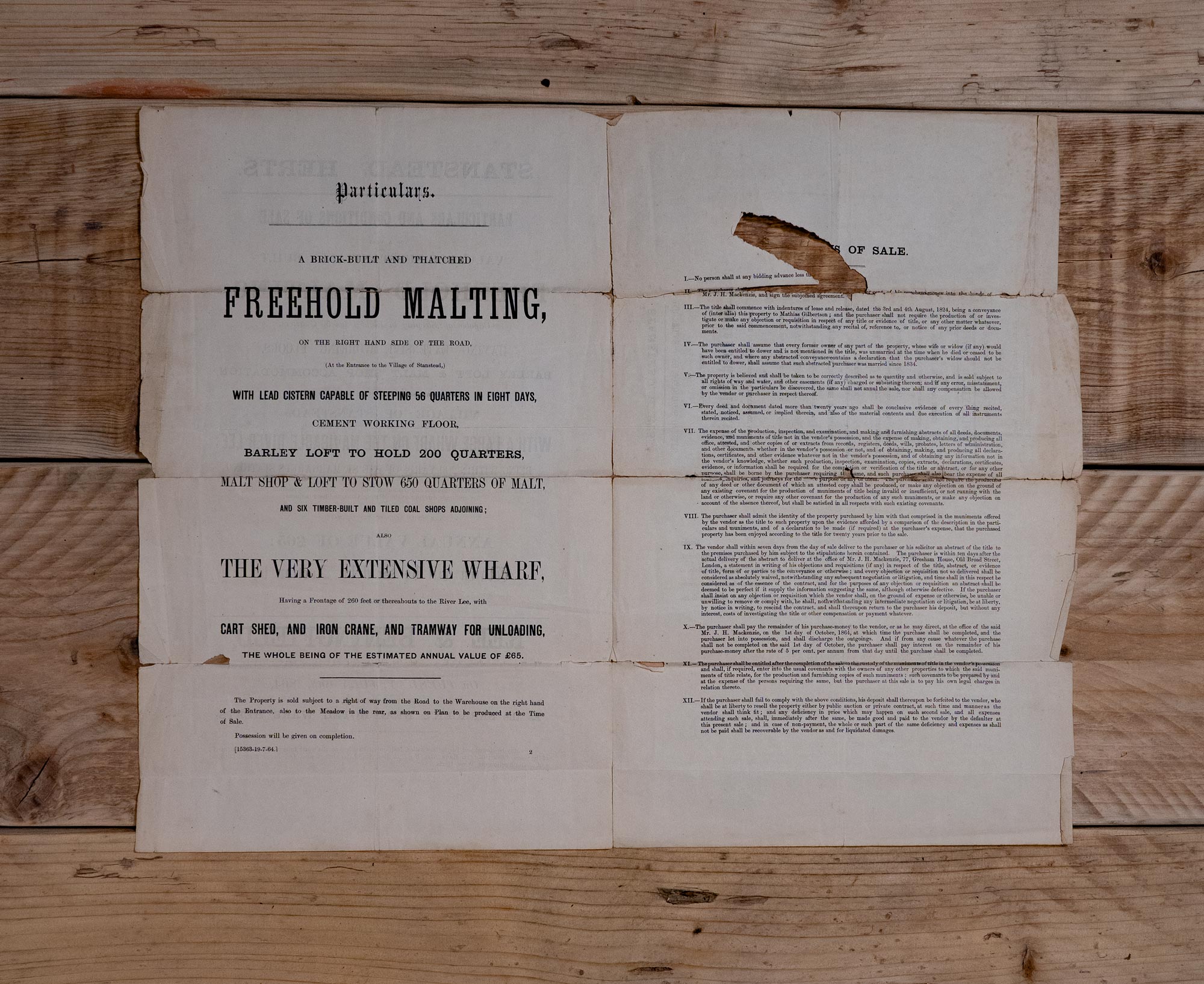 Auction Advertisement for Riverside Maltings