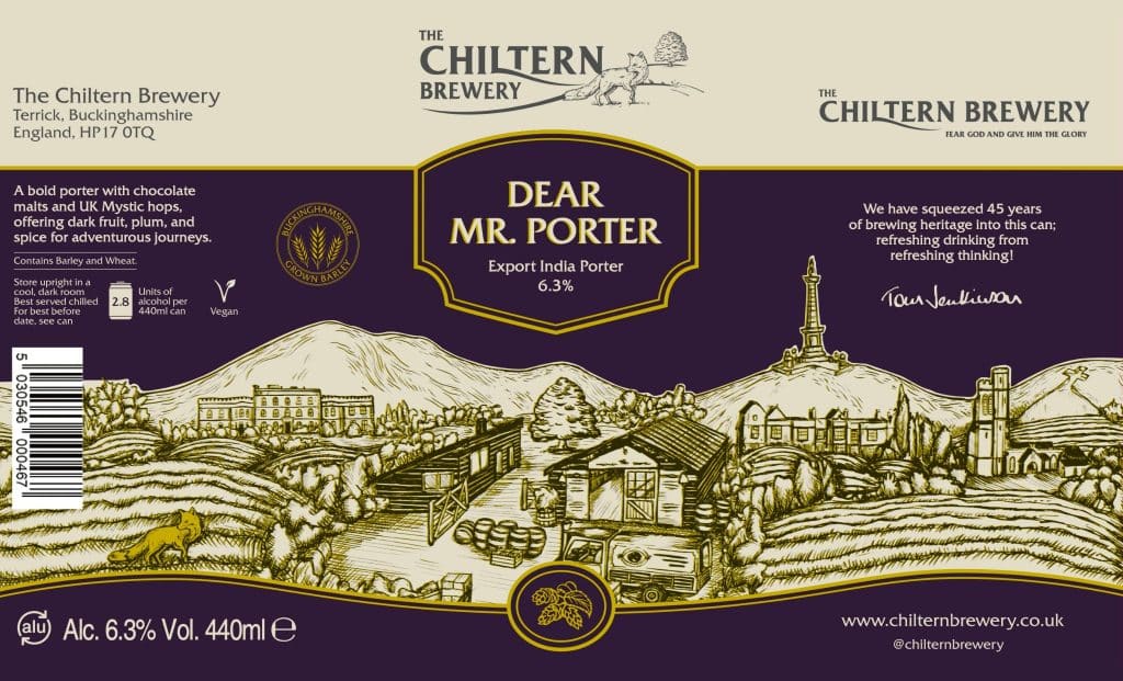 The Chiltern Brewery | Dear Mr Porter | Porter Beer | French & Jupps Roasted Malts